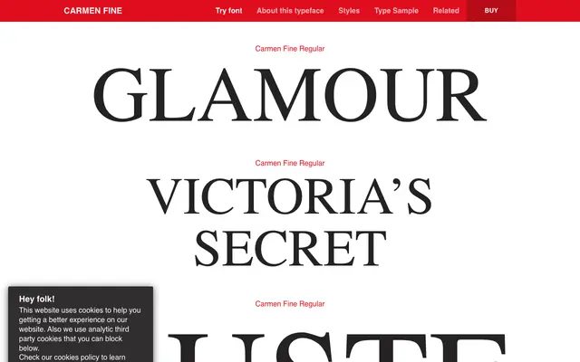 Carmen Fine specimen from Typerepublic