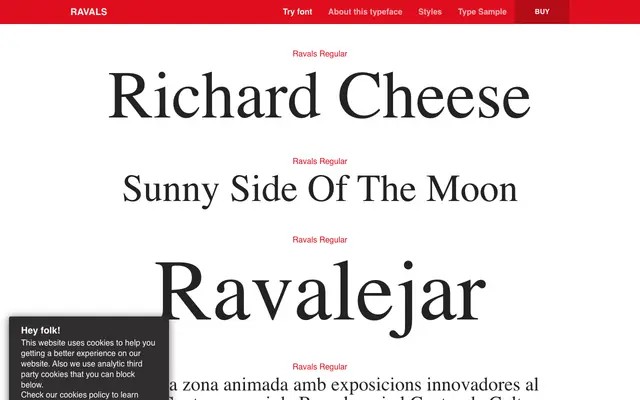 Ravals specimen from Typerepublic