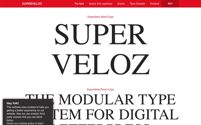 SuperVeloz specimen from Typerepublic