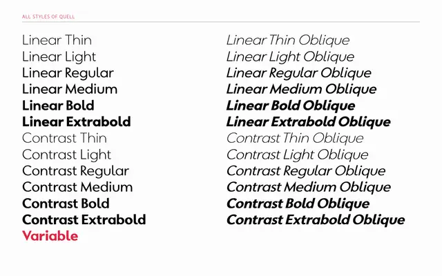 Quell specimen from Underscore Type