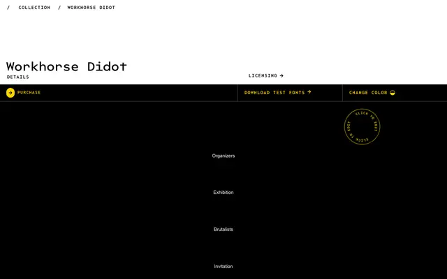 Workhorse Didot specimen from Workhorse Type Foundry