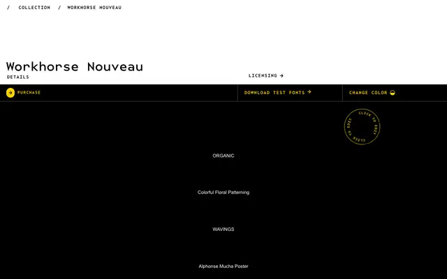 Workhorse Nouveau specimen from Workhorse Type Foundry