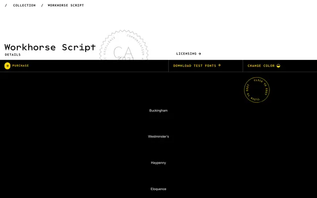 Workhorse Script specimen from Workhorse Type Foundry
