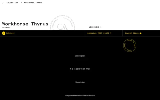 Workhorse Thyrus specimen from Workhorse Type Foundry